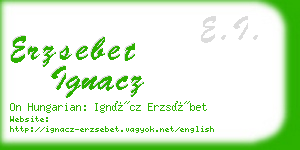 erzsebet ignacz business card